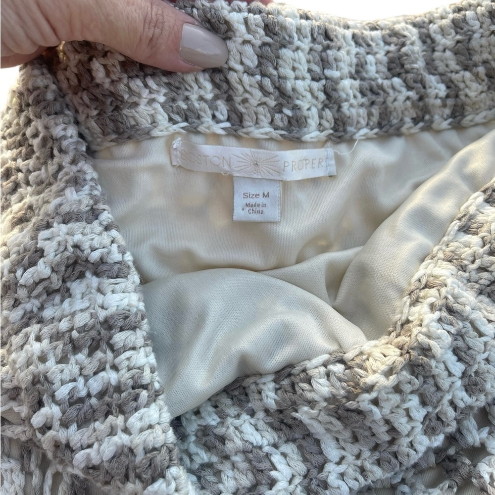 Boston Proper Crochet Midi Skirt, spring, summer, cream, Size Medium - Picture 7 of 10